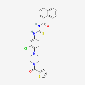 molecular formula C27H23ClN4O2S2 B10892568 N-({3-chloro-4-[4-(thiophen-2-ylcarbonyl)piperazin-1-yl]phenyl}carbamothioyl)naphthalene-1-carboxamide 