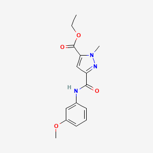 molecular formula C15H17N3O4 B10892584 ethyl 3-[(3-methoxyphenyl)carbamoyl]-1-methyl-1H-pyrazole-5-carboxylate 