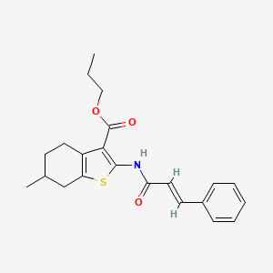 molecular formula C22H25NO3S B10892667 propyl 6-methyl-2-{[(2E)-3-phenylprop-2-enoyl]amino}-4,5,6,7-tetrahydro-1-benzothiophene-3-carboxylate 