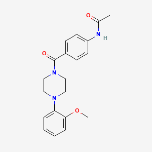 molecular formula C20H23N3O3 B10892699 N-{4-[4-(2-Methoxy-phenyl)-piperazine-1-carbonyl]-phenyl}-acetamide 