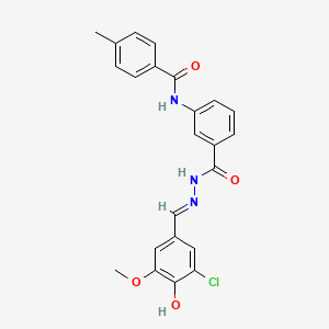 molecular formula C23H20ClN3O4 B10892784 N-(3-{[(2E)-2-(3-chloro-4-hydroxy-5-methoxybenzylidene)hydrazinyl]carbonyl}phenyl)-4-methylbenzamide 