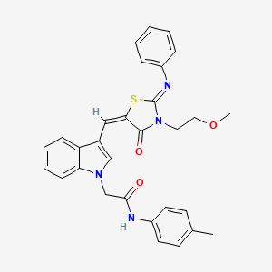 molecular formula C30H28N4O3S B10892829 2-(3-{(E)-[(2Z)-3-(2-methoxyethyl)-4-oxo-2-(phenylimino)-1,3-thiazolidin-5-ylidene]methyl}-1H-indol-1-yl)-N-(4-methylphenyl)acetamide 