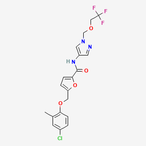 molecular formula C19H17ClF3N3O4 B10892920 5-[(4-chloro-2-methylphenoxy)methyl]-N-{1-[(2,2,2-trifluoroethoxy)methyl]-1H-pyrazol-4-yl}furan-2-carboxamide 