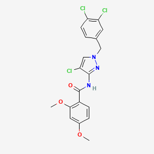 molecular formula C19H16Cl3N3O3 B10893013 N-[4-chloro-1-(3,4-dichlorobenzyl)-1H-pyrazol-3-yl]-2,4-dimethoxybenzamide 