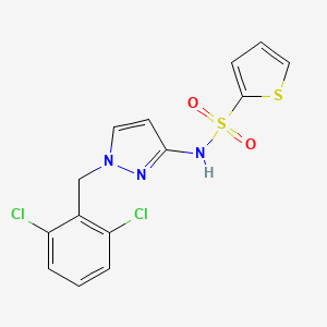 molecular formula C14H11Cl2N3O2S2 B10893085 N-[1-(2,6-dichlorobenzyl)-1H-pyrazol-3-yl]thiophene-2-sulfonamide 