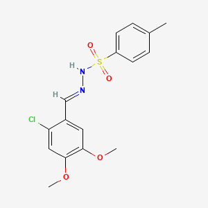 molecular formula C16H17ClN2O4S B10893265 N'-[(E)-(2-chloro-4,5-dimethoxyphenyl)methylidene]-4-methylbenzenesulfonohydrazide 