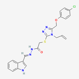molecular formula C23H21ClN6O2S B10893326 2-({5-[(4-chlorophenoxy)methyl]-4-(prop-2-en-1-yl)-4H-1,2,4-triazol-3-yl}sulfanyl)-N'-[(E)-1H-indol-3-ylmethylidene]acetohydrazide 
