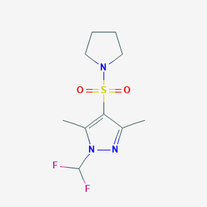 molecular formula C10H15F2N3O2S B10893390 1-(difluoromethyl)-3,5-dimethyl-4-(pyrrolidin-1-ylsulfonyl)-1H-pyrazole 