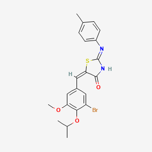 molecular formula C21H21BrN2O3S B10893653 (5E)-5-[(3-bromo-5-methoxy-4-propan-2-yloxyphenyl)methylidene]-2-(4-methylanilino)-1,3-thiazol-4-one 