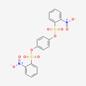 molecular formula C18H12N2O10S2 B10893743 Benzene-1,4-diyl bis(2-nitrobenzenesulfonate) 