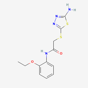 molecular formula C12H14N4O2S2 B10893842 2-[(5-amino-1,3,4-thiadiazol-2-yl)sulfanyl]-N-(2-ethoxyphenyl)acetamide 