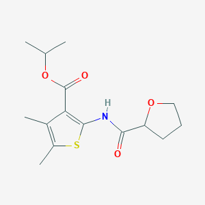 molecular formula C15H21NO4S B10894186 Propan-2-yl 4,5-dimethyl-2-[(tetrahydrofuran-2-ylcarbonyl)amino]thiophene-3-carboxylate 