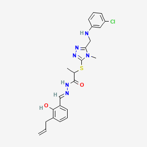 molecular formula C23H25ClN6O2S B10894226 N'-(3-allyl-2-hydroxybenzylidene)-2-({5-[(3-chloroanilino)methyl]-4-methyl-4H-1,2,4-triazol-3-yl}sulfanyl)propanohydrazide 