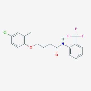 molecular formula C18H17ClF3NO2 B10894290 4-(4-chloro-2-methylphenoxy)-N-[2-(trifluoromethyl)phenyl]butanamide 