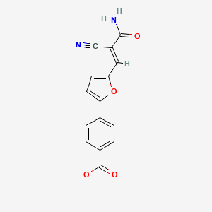 molecular formula C16H12N2O4 B10894360 methyl 4-{5-[(1E)-3-amino-2-cyano-3-oxoprop-1-en-1-yl]furan-2-yl}benzoate 