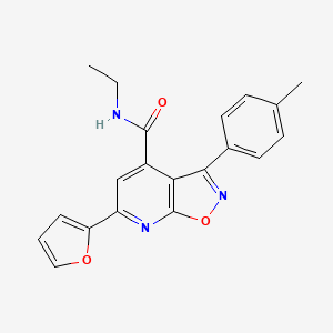 molecular formula C20H17N3O3 B10894531 N-ethyl-6-(furan-2-yl)-3-(4-methylphenyl)[1,2]oxazolo[5,4-b]pyridine-4-carboxamide 