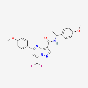 molecular formula C24H22F2N4O3 B10894613 7-(difluoromethyl)-5-(4-methoxyphenyl)-N-[1-(4-methoxyphenyl)ethyl]pyrazolo[1,5-a]pyrimidine-3-carboxamide 
