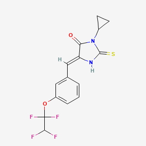 molecular formula C15H12F4N2O2S B10894709 (5Z)-3-cyclopropyl-2-sulfanyl-5-[3-(1,1,2,2-tetrafluoroethoxy)benzylidene]-3,5-dihydro-4H-imidazol-4-one 