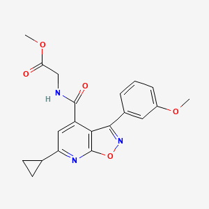 molecular formula C20H19N3O5 B10894756 Methyl 2-({[6-cyclopropyl-3-(3-methoxyphenyl)isoxazolo[5,4-B]pyridin-4-YL]carbonyl}amino)acetate 