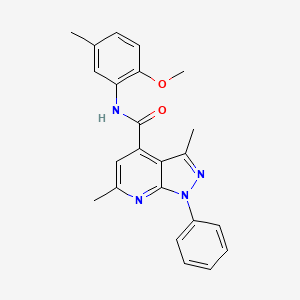 molecular formula C23H22N4O2 B10895102 N-(2-methoxy-5-methylphenyl)-3,6-dimethyl-1-phenyl-1H-pyrazolo[3,4-b]pyridine-4-carboxamide 