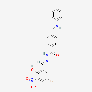 molecular formula C21H17BrN4O4 B10895160 N'-[(E)-(5-bromo-2-hydroxy-3-nitrophenyl)methylidene]-4-[(phenylamino)methyl]benzohydrazide 