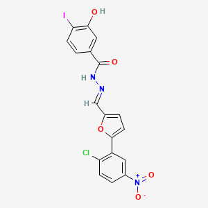molecular formula C18H11ClIN3O5 B10895210 N'-{(E)-[5-(2-chloro-5-nitrophenyl)furan-2-yl]methylidene}-3-hydroxy-4-iodobenzohydrazide 