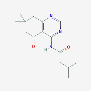 molecular formula C15H21N3O2 B10895289 N-(7,7-dimethyl-5-oxo-5,6,7,8-tetrahydroquinazolin-4-yl)-3-methylbutanamide 