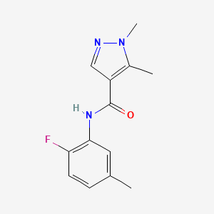 molecular formula C13H14FN3O B10895322 N-(2-fluoro-5-methylphenyl)-1,5-dimethyl-1H-pyrazole-4-carboxamide 