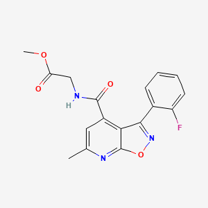molecular formula C17H14FN3O4 B10895326 Methyl 2-({[3-(2-fluorophenyl)-6-methylisoxazolo[5,4-B]pyridin-4-YL]carbonyl}amino)acetate 