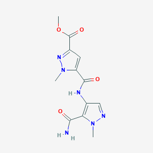 molecular formula C12H14N6O4 B10895519 methyl 5-[(5-carbamoyl-1-methyl-1H-pyrazol-4-yl)carbamoyl]-1-methyl-1H-pyrazole-3-carboxylate 