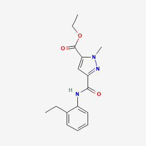 molecular formula C16H19N3O3 B10895708 ethyl 3-[(2-ethylphenyl)carbamoyl]-1-methyl-1H-pyrazole-5-carboxylate 