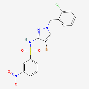 molecular formula C16H12BrClN4O4S B10895777 N-[4-bromo-1-(2-chlorobenzyl)-1H-pyrazol-3-yl]-3-nitrobenzenesulfonamide 