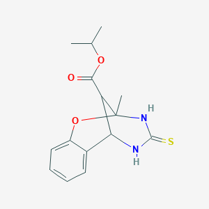 molecular formula C15H18N2O3S B10895810 propan-2-yl 2-methyl-4-thioxo-3,4,5,6-tetrahydro-2H-2,6-methano-1,3,5-benzoxadiazocine-11-carboxylate 