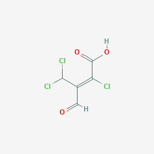 molecular formula C5H3Cl3O3 B108960 (E)-2-氯-3-(二氯甲基)-4-氧代丁烯酸 CAS No. 115340-67-5