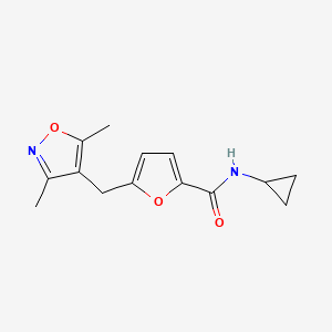 molecular formula C14H16N2O3 B10896198 N-cyclopropyl-5-[(3,5-dimethyl-1,2-oxazol-4-yl)methyl]furan-2-carboxamide 