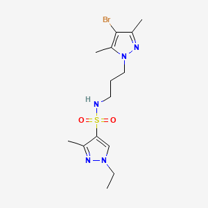 molecular formula C14H22BrN5O2S B10896364 N-[3-(4-bromo-3,5-dimethyl-1H-pyrazol-1-yl)propyl]-1-ethyl-3-methyl-1H-pyrazole-4-sulfonamide 