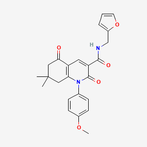 molecular formula C24H24N2O5 B10896551 N-(furan-2-ylmethyl)-1-(4-methoxyphenyl)-7,7-dimethyl-2,5-dioxo-1,2,5,6,7,8-hexahydroquinoline-3-carboxamide 