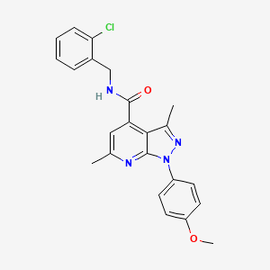 molecular formula C23H21ClN4O2 B10896688 N-(2-chlorobenzyl)-1-(4-methoxyphenyl)-3,6-dimethyl-1H-pyrazolo[3,4-b]pyridine-4-carboxamide 