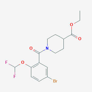 molecular formula C16H18BrF2NO4 B10896735 Ethyl 1-{[5-bromo-2-(difluoromethoxy)phenyl]carbonyl}piperidine-4-carboxylate 