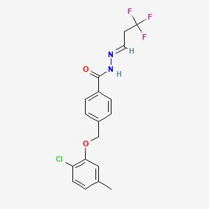 molecular formula C18H16ClF3N2O2 B10896776 4-[(2-chloro-5-methylphenoxy)methyl]-N'-[(1E)-3,3,3-trifluoropropylidene]benzohydrazide 