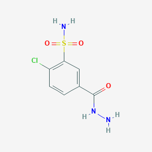 molecular formula C7H8ClN3O3S B108969 2-Chloro-5-(hydrazinecarbonyl)benzenesulfonamide CAS No. 5378-62-1