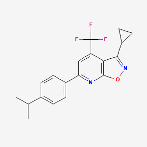 molecular formula C19H17F3N2O B10896921 3-Cyclopropyl-6-[4-(propan-2-yl)phenyl]-4-(trifluoromethyl)[1,2]oxazolo[5,4-b]pyridine 