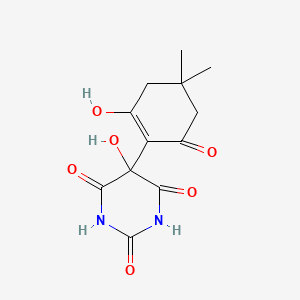 molecular formula C12H14N2O6 B10897386 5-hydroxy-5-(2-hydroxy-4,4-dimethyl-6-oxocyclohex-1-en-1-yl)pyrimidine-2,4,6(1H,3H,5H)-trione 