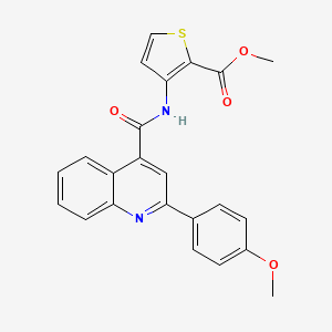 molecular formula C23H18N2O4S B10897485 Methyl 3-({[2-(4-methoxyphenyl)quinolin-4-yl]carbonyl}amino)thiophene-2-carboxylate 
