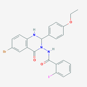molecular formula C23H19BrIN3O3 B10897716 N-[6-bromo-2-(4-ethoxyphenyl)-4-oxo-1,4-dihydroquinazolin-3(2H)-yl]-2-iodobenzamide 