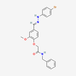 molecular formula C23H22BrN3O3 B10897820 N-benzyl-2-(4-{(E)-[2-(4-bromophenyl)hydrazinylidene]methyl}-2-methoxyphenoxy)acetamide 