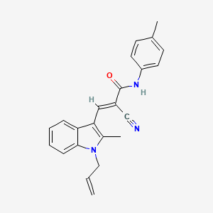 molecular formula C23H21N3O B10897998 (2E)-2-cyano-N-(4-methylphenyl)-3-[2-methyl-1-(prop-2-en-1-yl)-1H-indol-3-yl]prop-2-enamide 