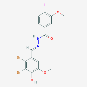 molecular formula C16H13Br2IN2O4 B10898129 N'-[(E)-(2,3-dibromo-4-hydroxy-5-methoxyphenyl)methylidene]-4-iodo-3-methoxybenzohydrazide 