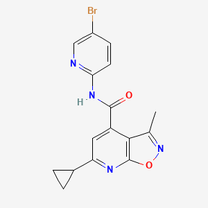 molecular formula C16H13BrN4O2 B10898484 N-(5-bromopyridin-2-yl)-6-cyclopropyl-3-methyl[1,2]oxazolo[5,4-b]pyridine-4-carboxamide 