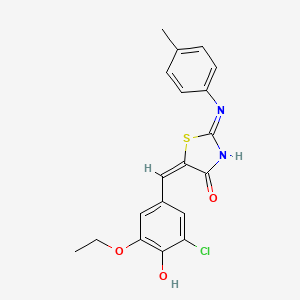 molecular formula C19H17ClN2O3S B10898602 (5E)-5-[(3-chloro-5-ethoxy-4-hydroxyphenyl)methylidene]-2-(4-methylanilino)-1,3-thiazol-4-one 